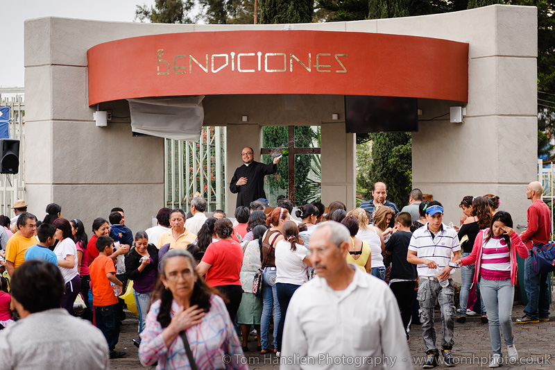 Mass blessings outside of the modern Basilica of Our Lady of Guadalupe, Mexico City.